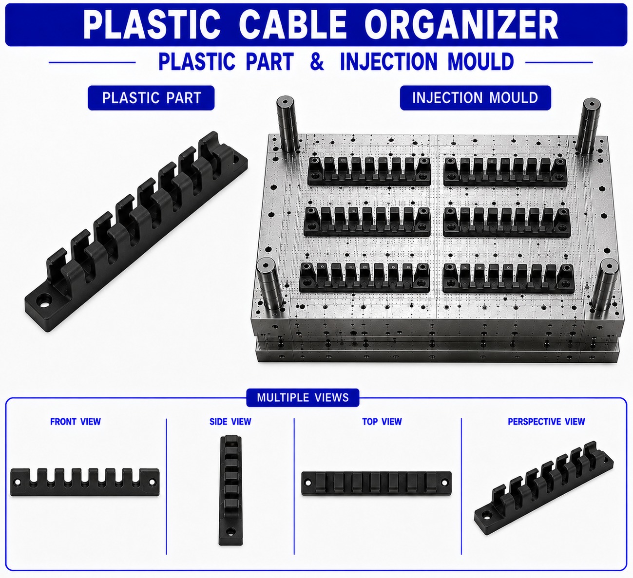 Plastic Cable Organizer Mould and Moulding Service